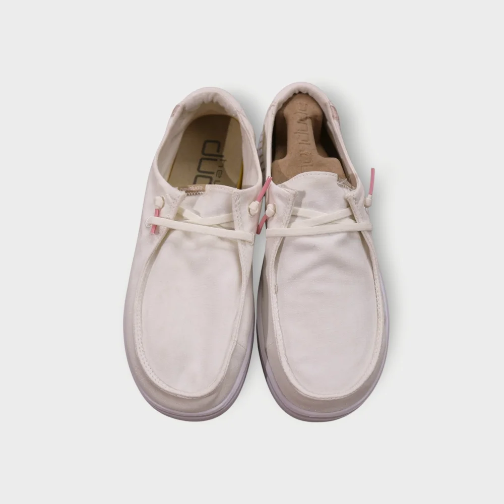 Hey Dude Wendy Rise Spark White Shoes US Women's 8 EU 39 Shimmer New With BOX - Picture 3 of 8